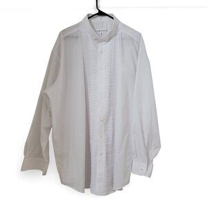 Gerald Austin Size 19 36/37 Tall White Wingtip Collar Tuxedo Shirt